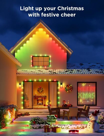 Govee Permanent Outdoor Lights, Smart RGBIC Outdoor Lights with 75 Scene Modes, 150ft with 108 LED Christmas Lights, IP67 Waterproof for Christmas Decorations, Work with Alexa, Google Assistant, White