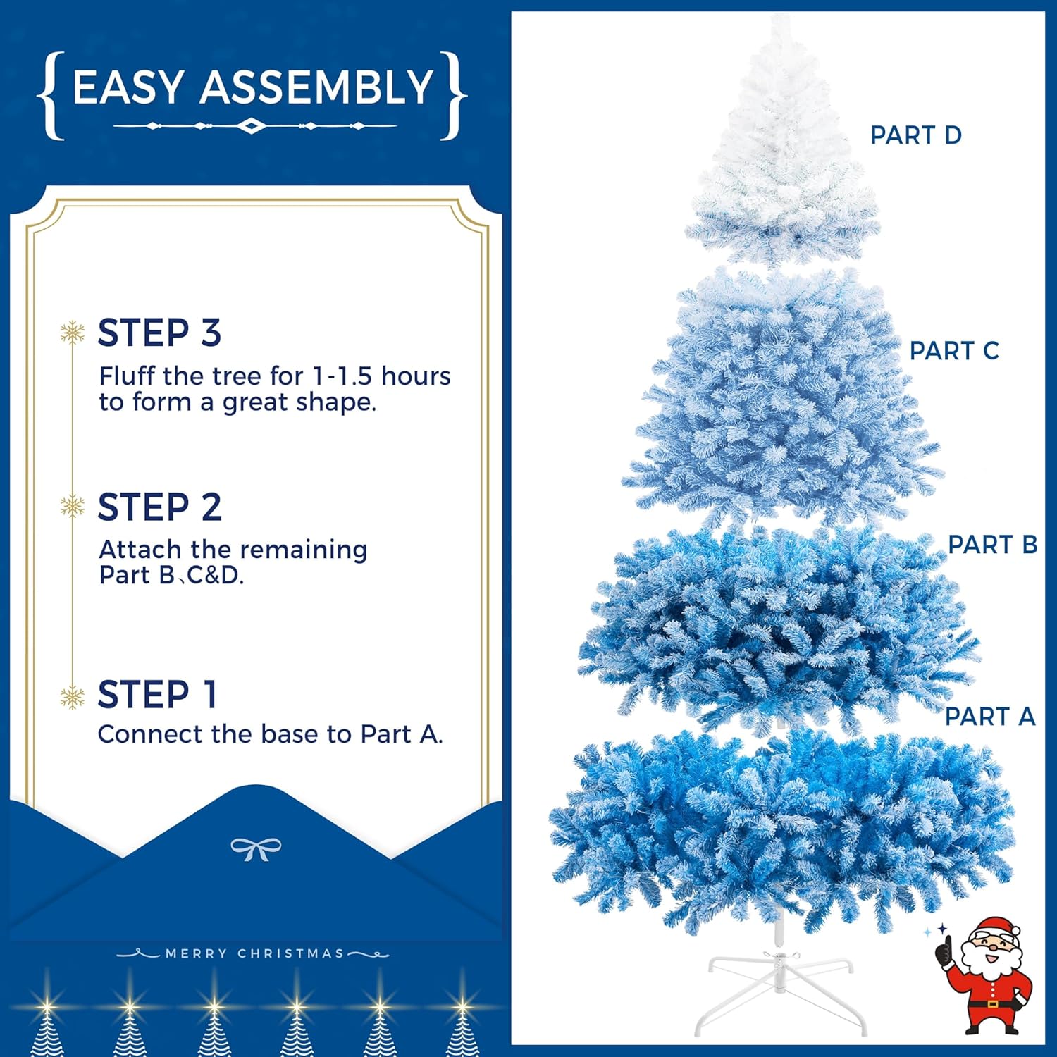 Yaheetech 7.5ft Pre-lit Artificial Christmas Tree W/Incandescent Warm White Lights, Snow Flocked Full Prelighted Xmas Tree W/1284 Branch Tips, 550 Incandescent Lights & Foldable Stand, Green & White