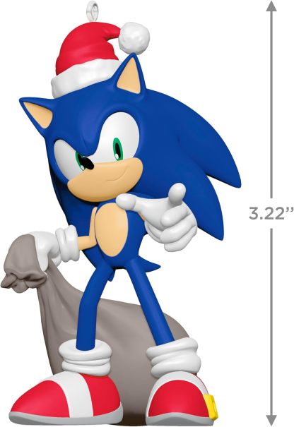 Hallmark Keepsake Christmas Ornament 2024, Sonic the Hedgehog Sonic Collecting Rings With Light, Sound and Motion, Gifts for Gamers