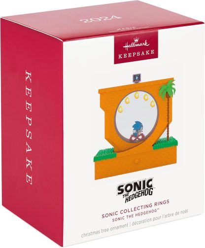 Hallmark Keepsake Christmas Ornament 2024, Sonic the Hedgehog Sonic Collecting Rings With Light, Sound and Motion, Gifts for Gamers