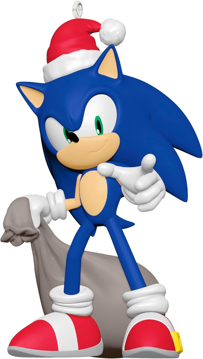 Hallmark Keepsake Christmas Ornament 2024, Sonic the Hedgehog Sonic Collecting Rings With Light, Sound and Motion, Gifts for Gamers