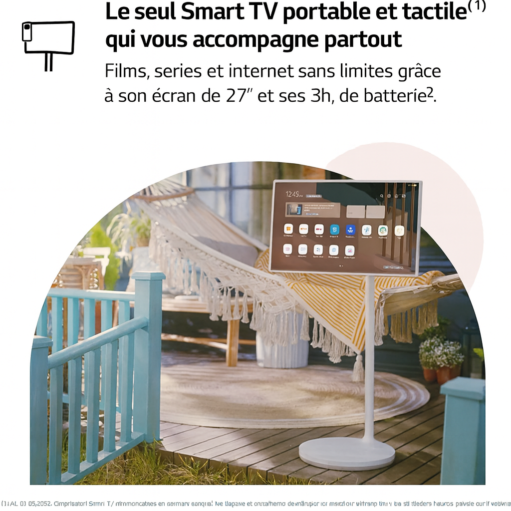 LG StanbyME 27” – Le Smart TV portable et tactile qui s’adapte à vous