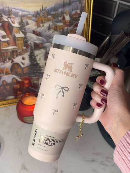 Winter 30oz Stanley Quencher Engraved Tumblers Holiday Cozy Collection | Sweater, Bow, & Snowflake Design