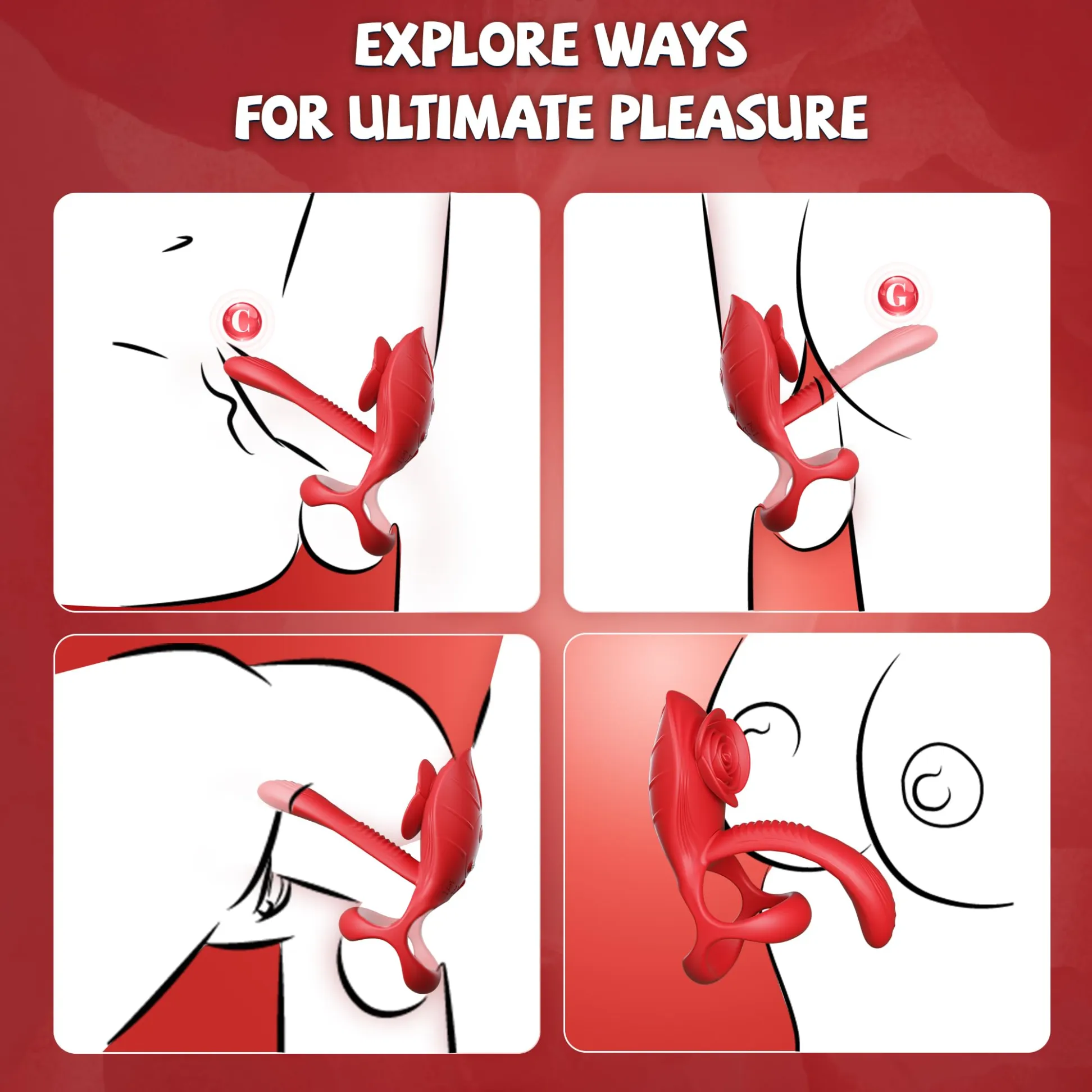 😍2025 Rose Couple Vibrating Penis Condom🎁-💋Rose Penis Condom💖