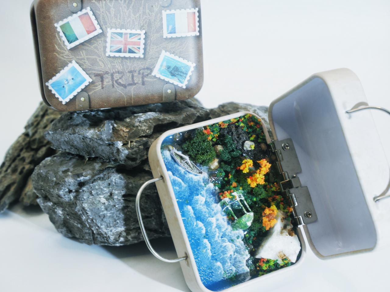 [VIRIDIA]Mini dilapidated shoreline pavilion （3）, shoreline view，Landscape model；ID00006