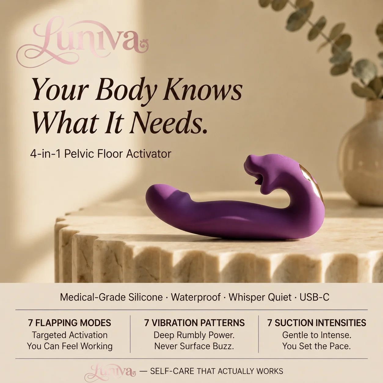Luniva 4 in 1 Pelvic floor trainer plug👅🍆