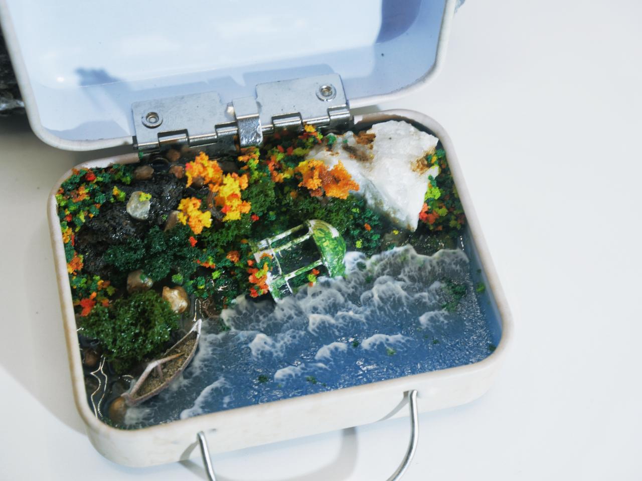 [VIRIDIA]Mini dilapidated shoreline pavilion （3）, shoreline view，Landscape model；ID00006