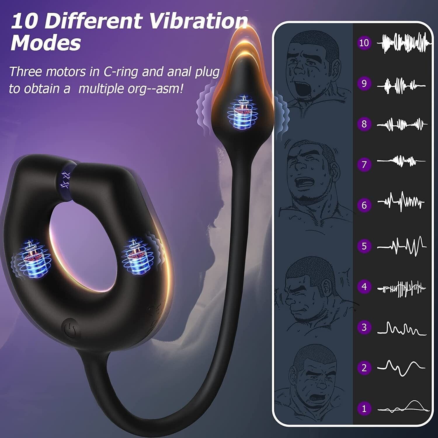 🎁2024 latest hot style low price 💥- Male Prostate Massager Ring Sex Toys For Men😍