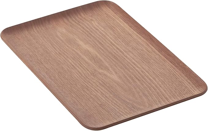 Vassoio da portata rettangolare, per cucina, color noce, 33 x 23 cm