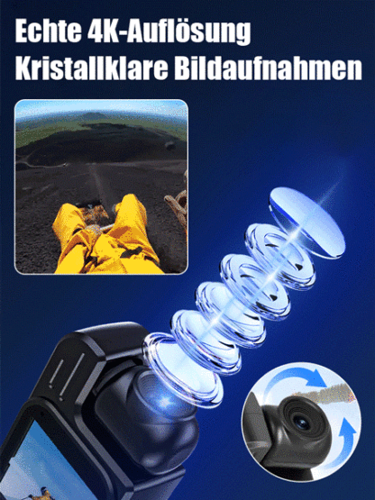 【Aufnahme mit nur einem Klick】Hochauflösende, tragbare Sportkamera mit Bildschirm✨Keine Steckdose oder Internetverbindung erforderlich