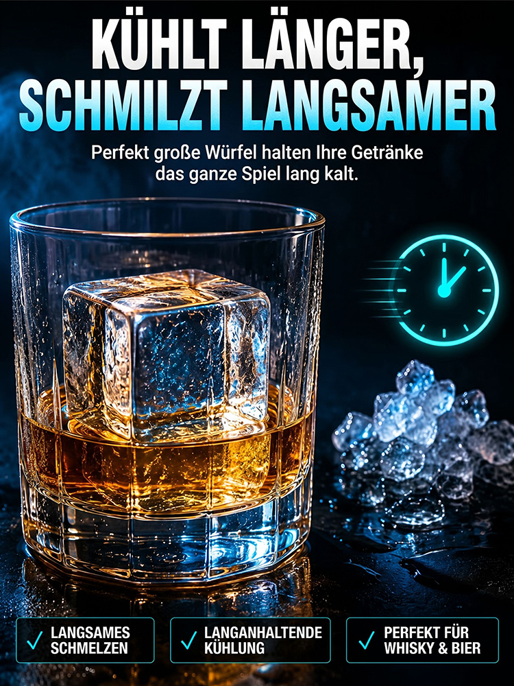 Keine schmutzigen Hände – großvolumiger Eisbereiter inklusive kostenlosem Eislöffel.