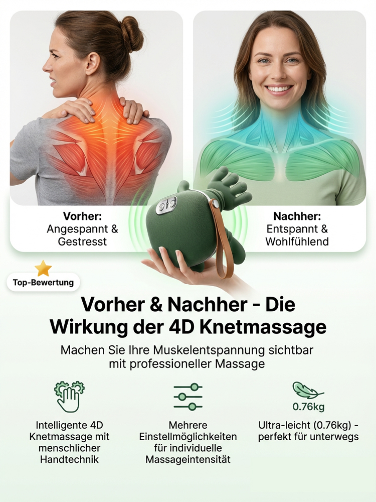 [TÜV-Zertifiziert] 6D Bionic Nackenmassagegerät mit Infrarotwärme | Note "Sehr Gut"| Von Orthopäden empfohlen | 10 Jahre Garantie 🔥