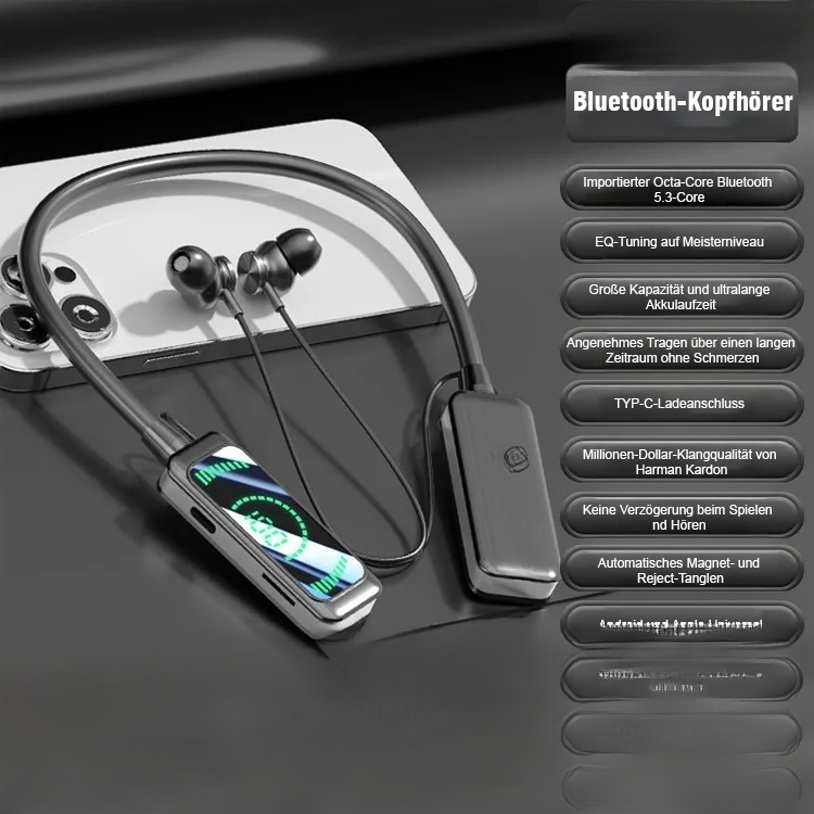 100H ununterbrochene Nackenbügel-Bluetooth-Kopfhörer 