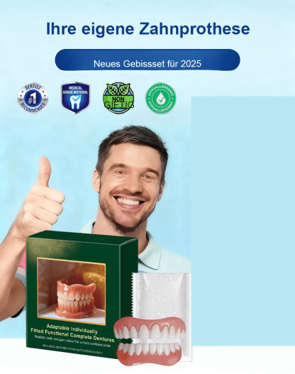 【 Essen + Trinken wie mit echten Zähnen】 Realistische & Anpassbare Zahnblende (Set für Oben + Unten) | Zahnarzt-Empfehlung | 3-Minuten Selbstanpassung | MedizinischerKunststoff 🦷✨