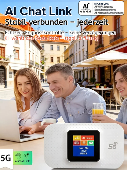 Mobiler 5G Router Hotspot | Ohne Vertrag & Abo | TÜV geprüft | 🚀500 MBit/s Highspeed | Weltweite Nutzung