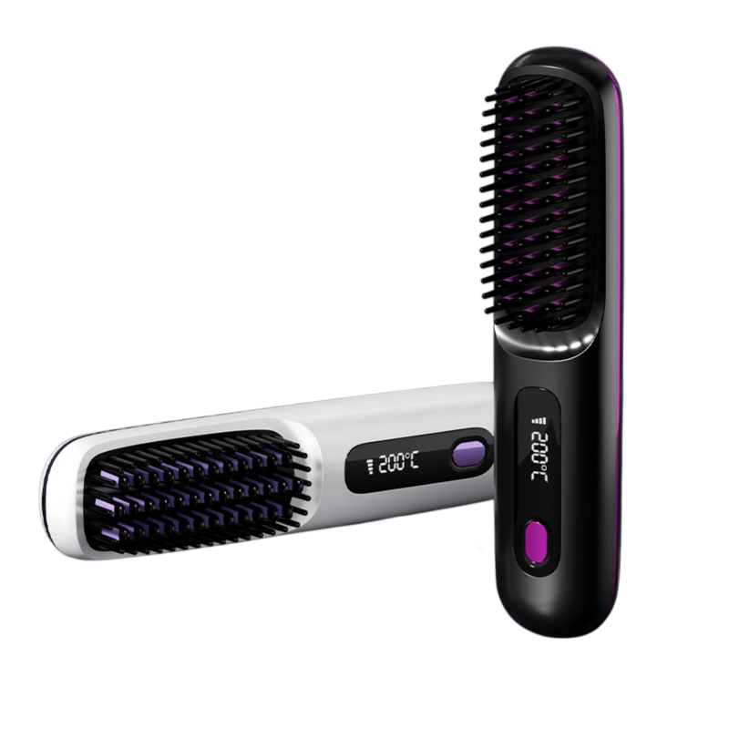 Kabelloser LCD-Keramik-Heizkamm zum Glätten der Haare