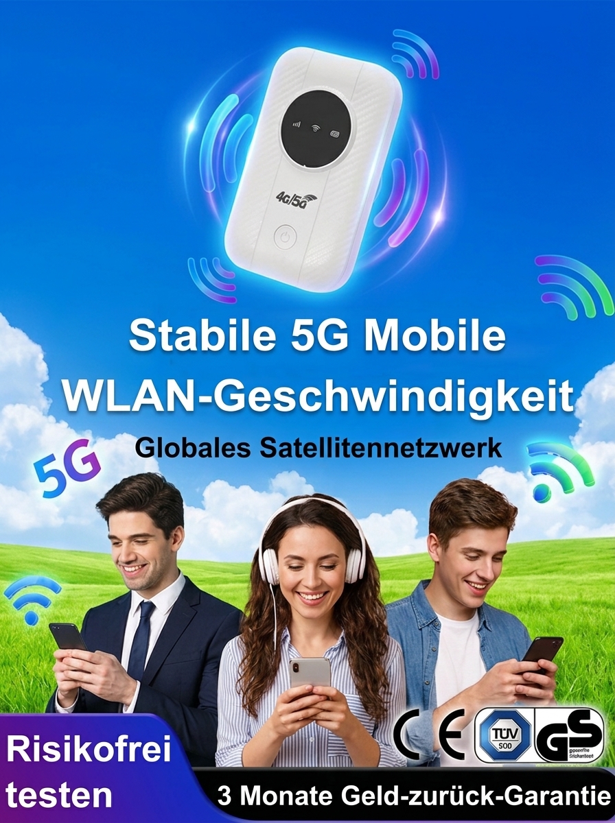 【Einmal kaufen, lebenslangsurfen】5G Router | Ohne SIM Keine Monatsgebühr Kein Vertrag | 500 Mbps Highspeed 🚀🌐