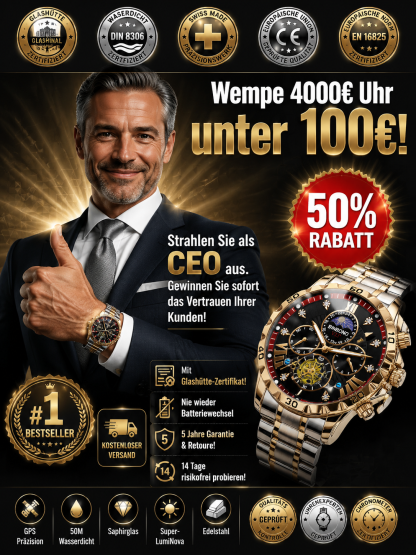 Schweizer Jahrhundert-Marke Premium Tourbillon Mechanikuhr | GPS-Satellitenzeit | Schweizer Chronometer-Präzision | Limitiert auf 99 Stück ⌚