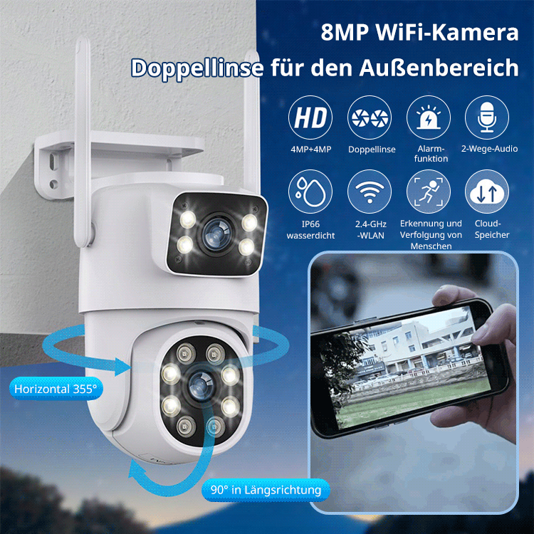 ICSee Gun Ball PTZ-Kamera mit zwei Objektiven