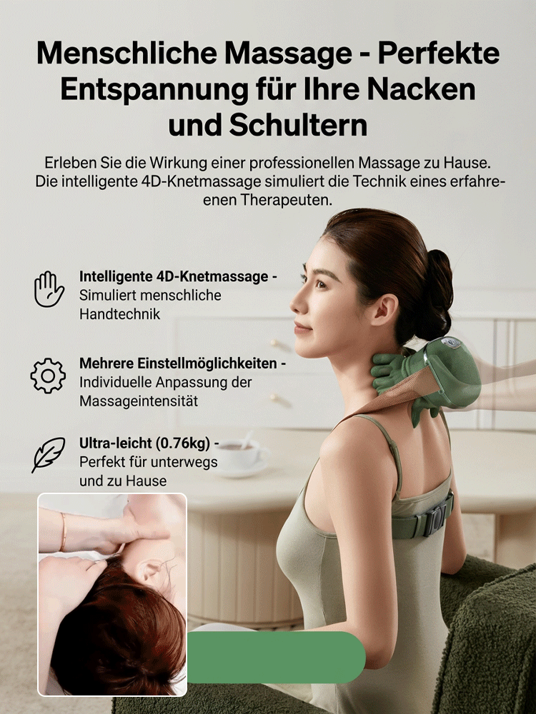 [TÜV-Zertifiziert] 6D Bionic Nackenmassagegerät mit Infrarotwärme | Note "Sehr Gut"| Von Orthopäden empfohlen | 10 Jahre Garantie 🔥