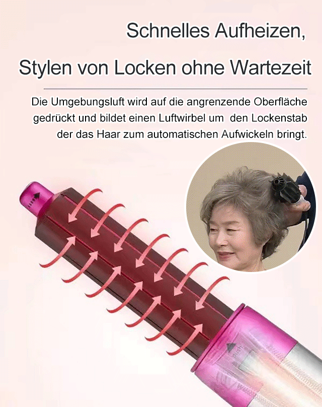 Automatische Heißluftbürste zum Locken und Glätten von Haaren