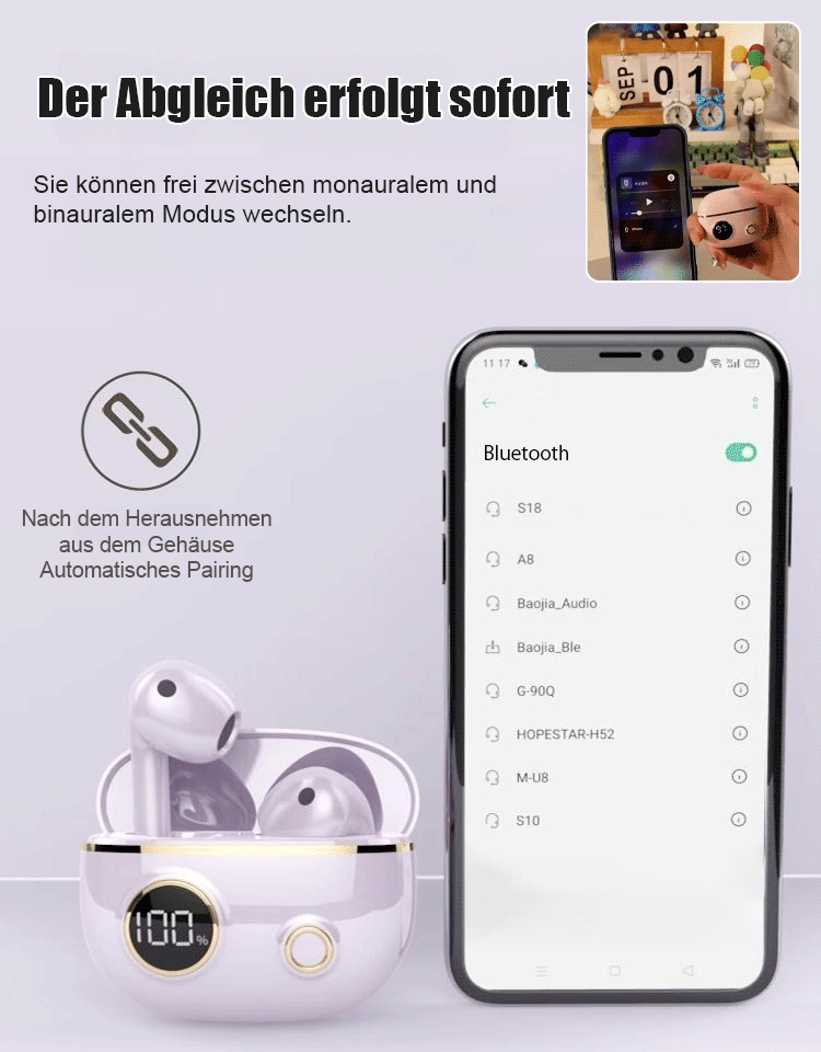 Bluetooth-Headset mit Digitalanzeige
