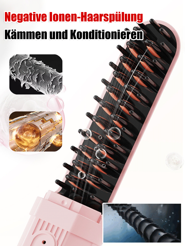 Nass- und Trockengebrauch Negativ-Ionen wiederaufladbare tragbare Haarglättungsbürste
