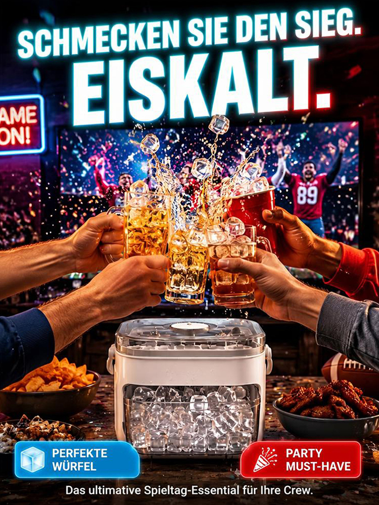 Keine schmutzigen Hände – großvolumiger Eisbereiter inklusive kostenlosem Eislöffel.