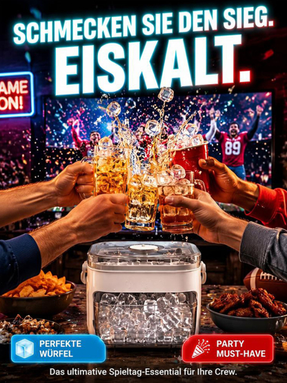 Keine schmutzigen Hände – großvolumiger Eisbereiter inklusive kostenlosem Eislöffel.