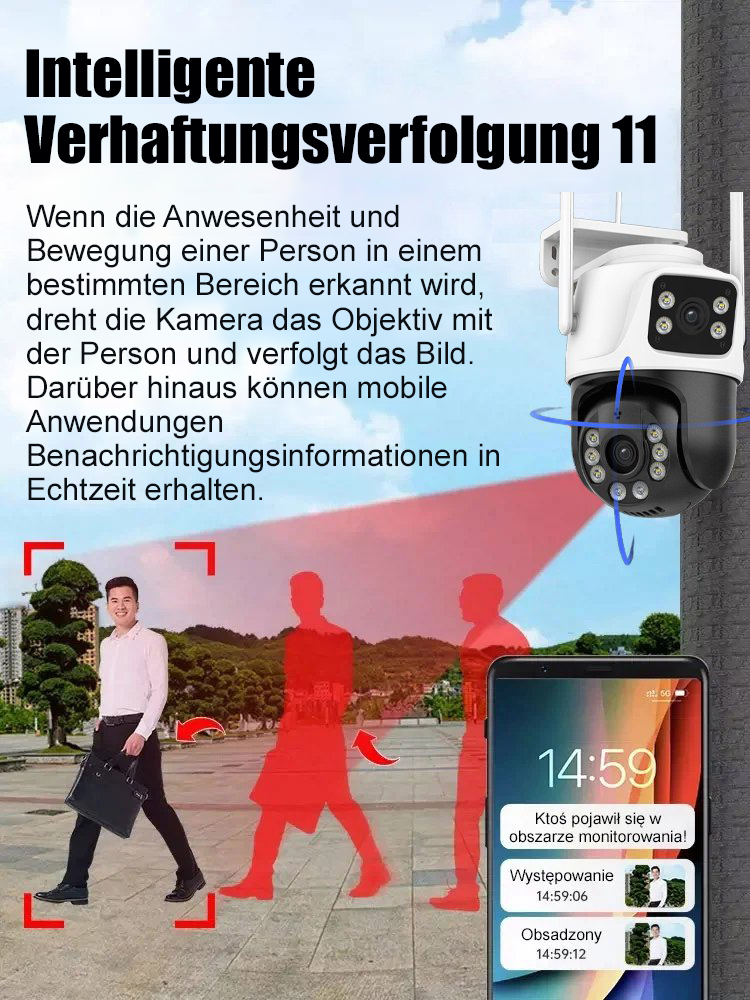 2-in-1 kabellose Dual-Kamera Sicherheitskamera