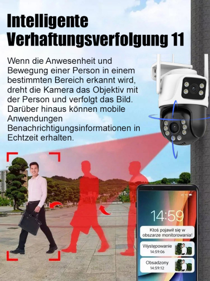 2-in-1 kabellose Dual-Kamera Sicherheitskamera