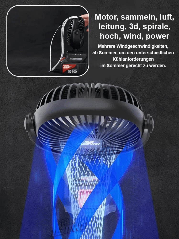 【Ultra-lange Akkulaufzeit】Kabelloser Lithium-Akku Outdoor-Multifunktionsventilator für den Hausgebra