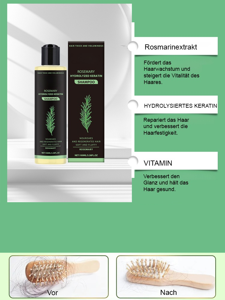 【1 + 1 Gratis🎁】Hoegoa Rosmarin Keratin Shampoo | Empfohlen von Dermatologen | 10x Haarwuchs-Konzentrat | Stoppt Haarausfall & schafft Volumen | Ohne Silikone | Vegan 🌿💆