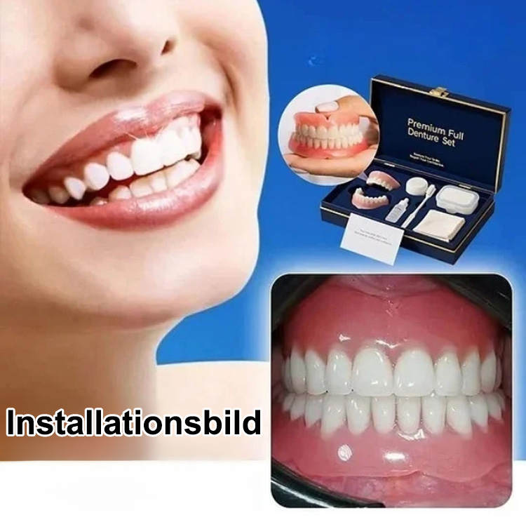 【 Essen + Trinken wie mit echten Zähnen】 US-Patent Vollgebiss-Set | Zahnarzt-Empfehlung | FDA-Zertifiziert | In 3 Min anpassbar | Ohne Haftcreme | Sicherer Halt🦷✨