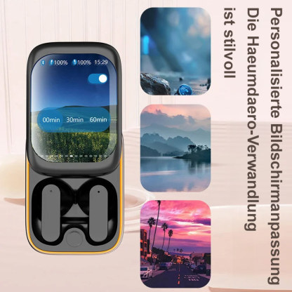 Schiebe Bluetooth Kopfhörer mit Display APP Anrufgeräuschunterdrückung ENC