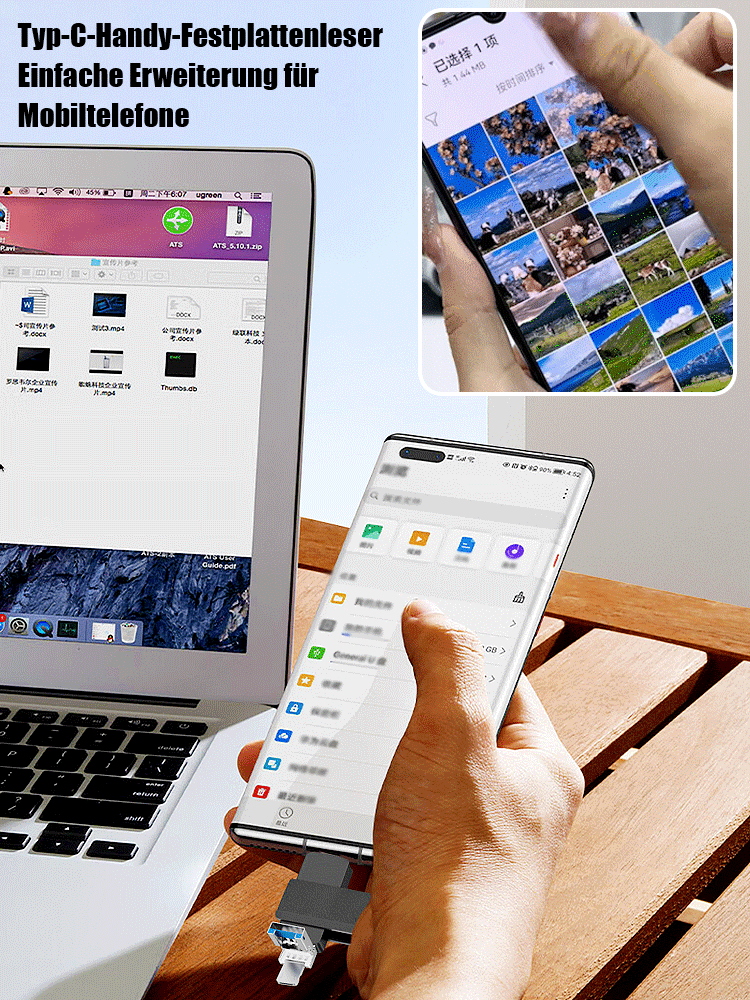 [Kompatibel mit 95 % aller elektronischen Geräte] 2 TB 4-in-1-USB-Flash-Laufwerk