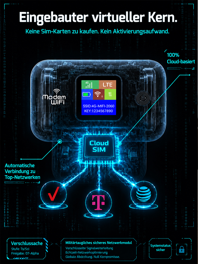 [Einmalig zahlen, lebenslang surfen] Smarter 5G WLAN-Router | Ohne SIM-Karte, ohne monatliche Kosten, vertragsfrei | 200 Mbps High-Speed 🚀 | 12 Stunden Akku 🔋