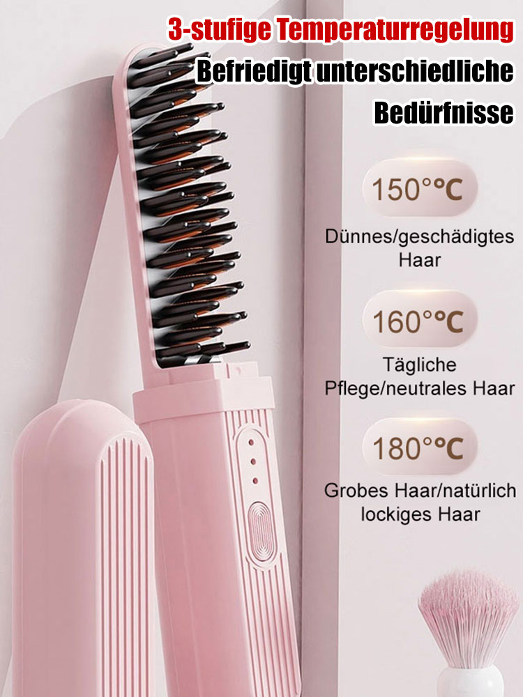 Nass- und Trockengebrauch Negativ-Ionen wiederaufladbare tragbare Haarglättungsbürste