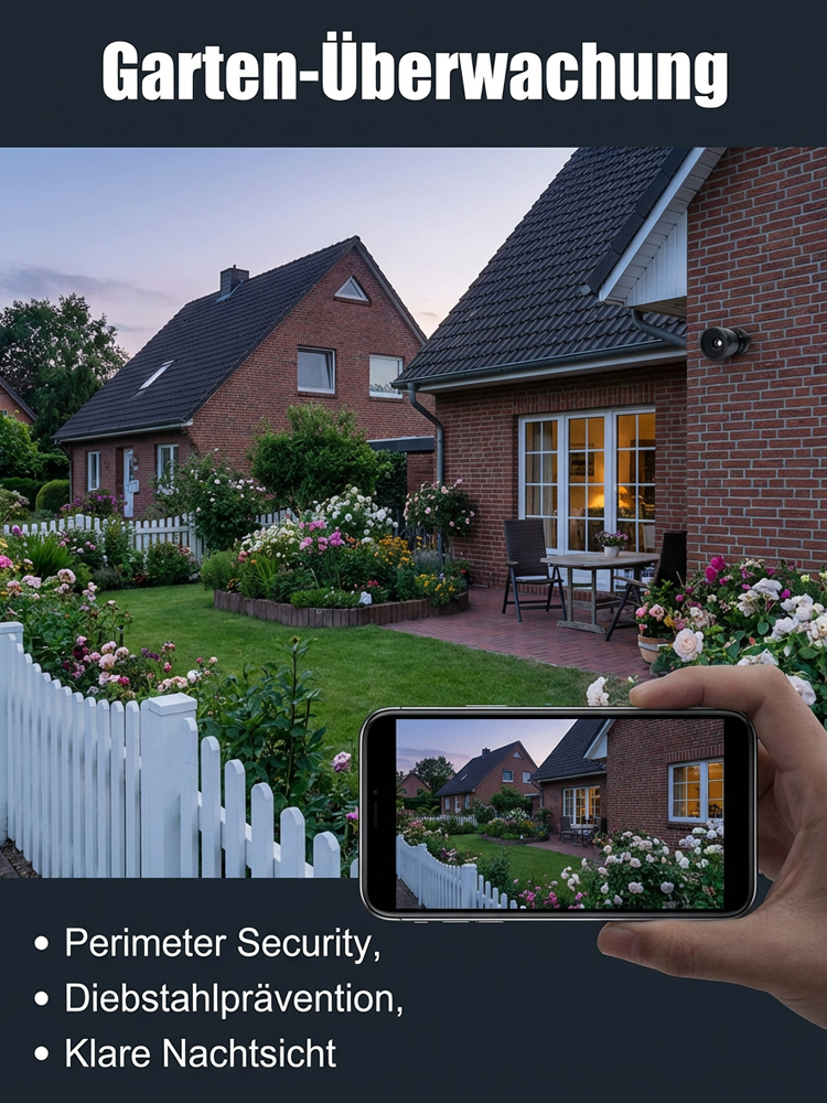 3MP Mini-Sicherheitskamera Kabellos | 100% Abo-frei | Montage ohne Bohren | AES-256 Datenschutz | Nachtsicht & KI-Alarm 🏠👁️