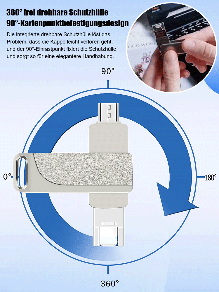 [Kompatibel mit 95 % aller elektronischen Geräte] 2 TB 4-in-1-USB-Flash-Laufwerk