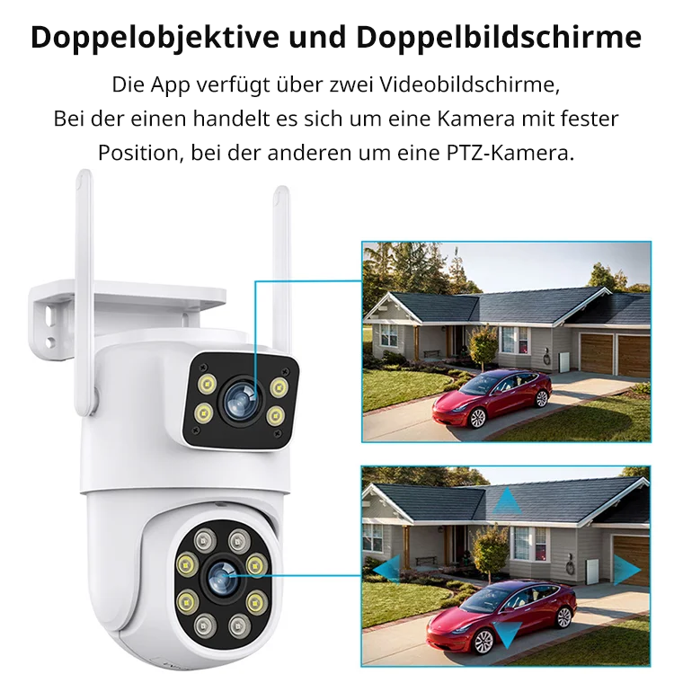 ICSee Gun Ball PTZ-Kamera mit zwei Objektiven