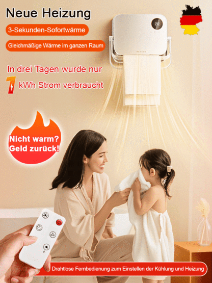 【3 Sekunden Sofortwärme】Kalt- und Warmluft Heizgebläse für Boden und Tisch