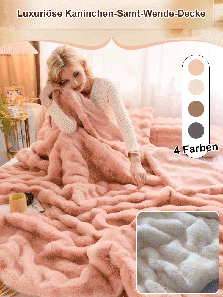  Sandwich-Kaninchenfell-Doppelseitige Decke ✨ Verkaufsschlager bei Heimtextil