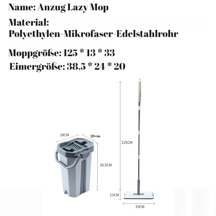 Lazy Hand-free Flat Mop (With Bucket)