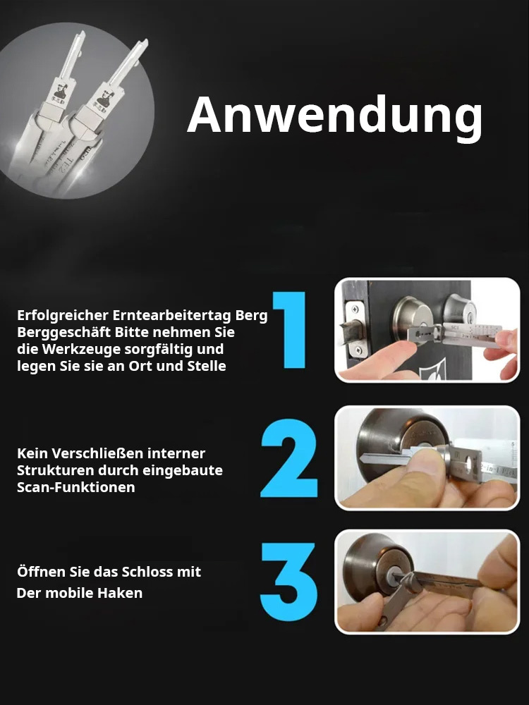 Schneller als ein Schlüssel, kann jedes Türschloss in 3 Sekunden öffnen 🌟 Kann auch den Inhalt des Schlosszylinders auslesen und einen Schlüssel kopieren 🌟