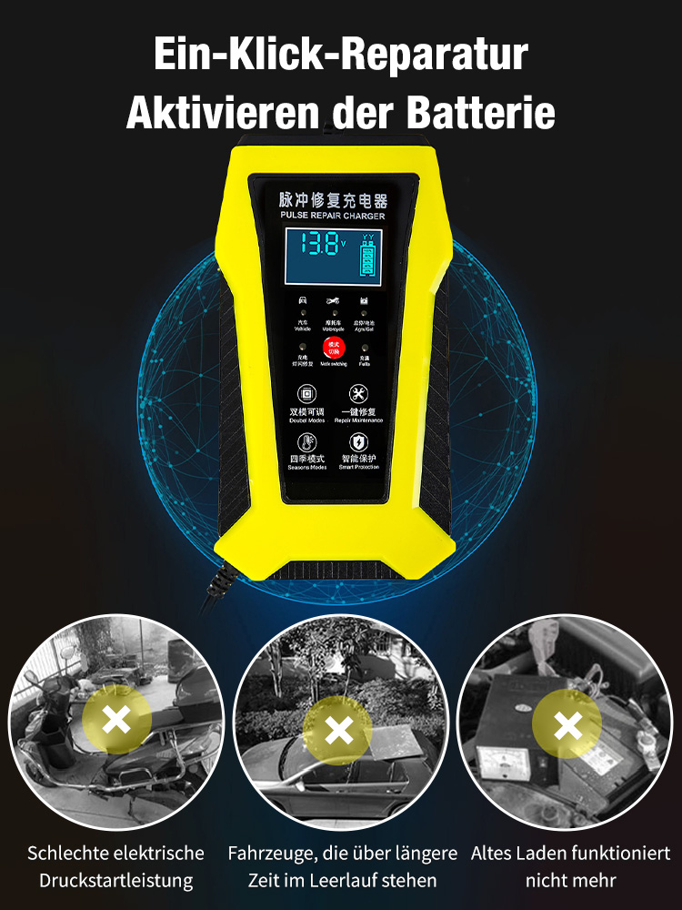 Autobatterie-Reparatur-Ladegerät