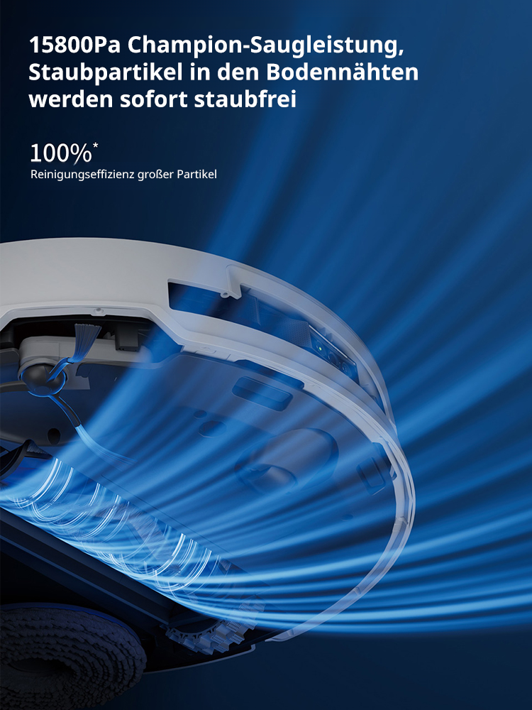 ECOVACS AI-Saugroboter ✨ Reinigt bis zu 500 Quadratmeter mit einer einzigen Ladung ✨ Kann Staub, Haare, Kaffeeflecken und Fett gründlich beseitigen, mit einer Sterilisationsrate von bis zu 99,99% ✨