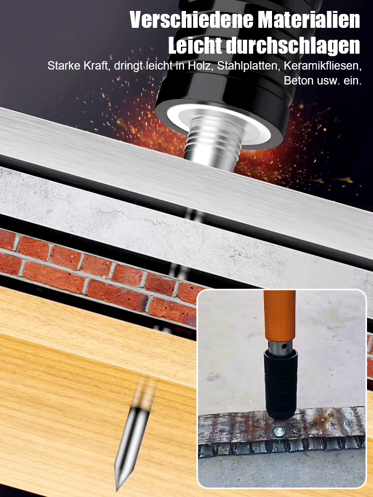 Manuelle Nagelpistole mit Schalldämpfer🎊Hergestellt aus Luftfahrt-Aluminiumlegierung✨, dauert die Befestigung von Gegenständen nur zwei Sekunden⚡. Keine Stromversorgung erforderlich, einfach den Nagel einfügen und den Knopf drücken🌟.