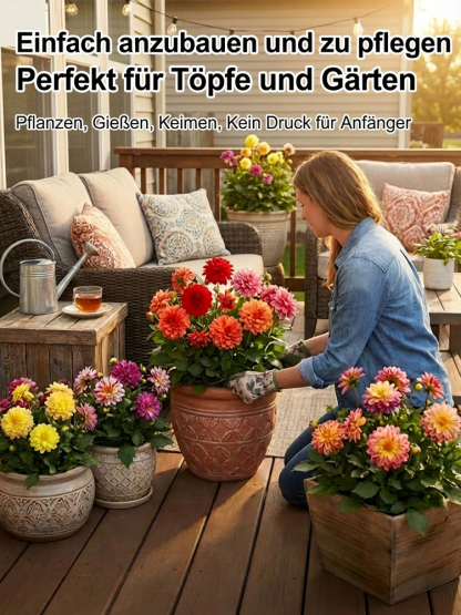 Premium Edel-Dahlien Knollen aus Holland 🌷 | Extrem robust und hitzebeständig (bis 40°C) ☀️ | Dauerblüte von Mai bis Dezember | ✅ 100% Wuchsgarantie