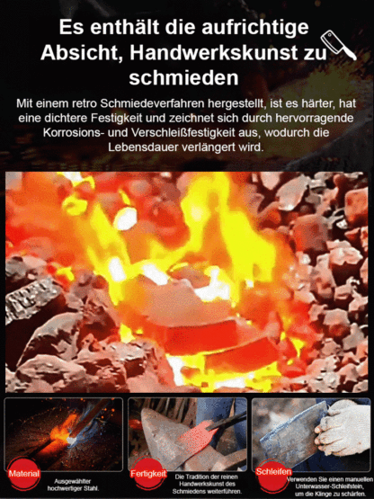 Solinger Schmiedemesserfamilie🌟Jahrhunderte alte geschmiedete Kugellagerstahlmesser🌟Verwendet Kugellagerstahl-Schmiedetechnologie🌟Jedes Messer durchläuft 63 präzise Schmiedeprozesse🌟Nach 10.000 Schnitten bleibt es scharf🌟